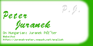 peter juranek business card